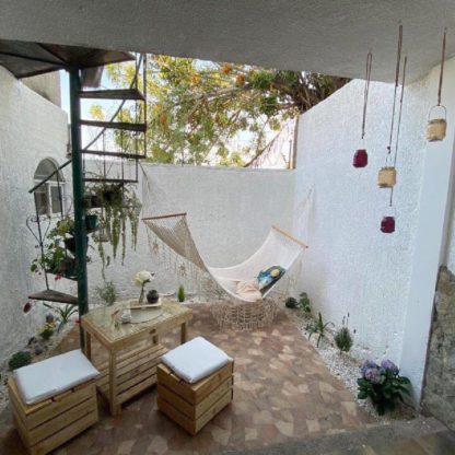 Client patio second picture- hammock with bars
