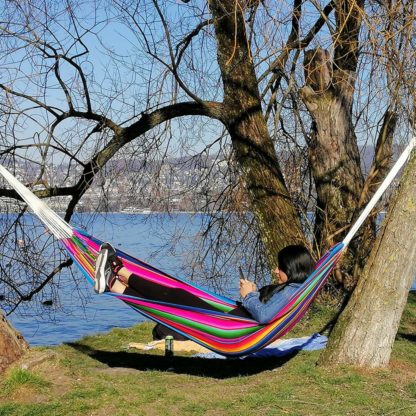 Multicolor mayan fabric hammock "la tipica" - Lake of Zurich