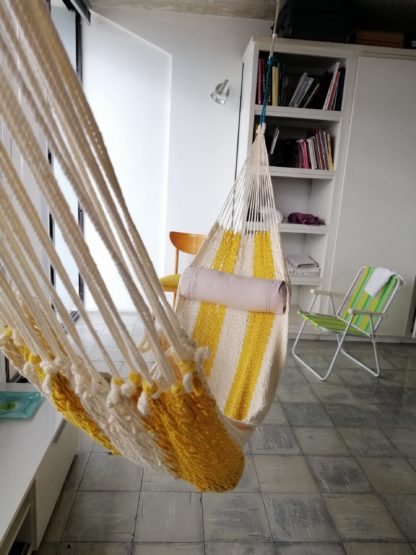 yellow net hammock GUA City _ loft wall