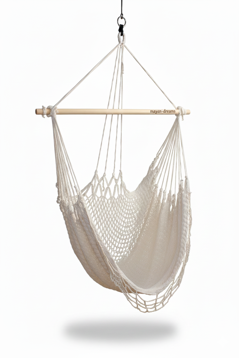Luxury net Hanging-chair with Macrame - 1 Wood