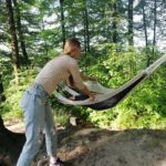 Fisherman's net hammock for Kids | 100% Cotton with Pink / Blue Bands