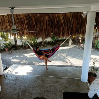 XXL Fabric hammock in el Paredon Guatemala. Upside view.