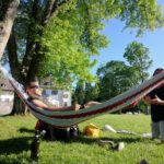 SummerDeal24 -20% on Net Hammock with Red lines + Hanging-Kit