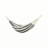Net hammock | Medium –  Unbleached with Marine Blue lines