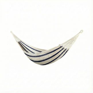 Marine Blue Lines net hammock medium _ studio white Background