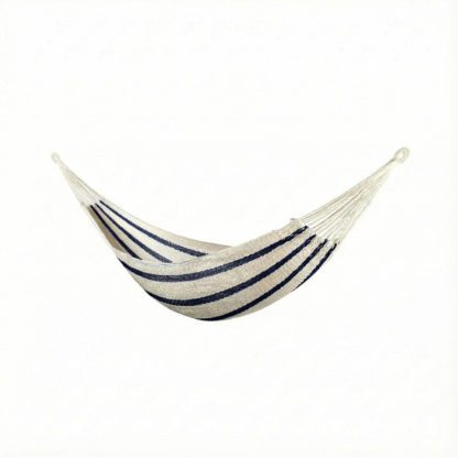 Marine Blue Lines net hammock medium _ studio white Background