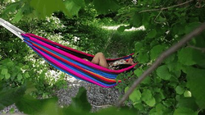 Mayan-Multicolor-hammock in trees - Cover