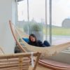 support et hamac pack hamac sur pied - l beige filet avec latino relax xl