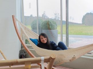 ständer und hängematte pack freistehende hängematte - l beige netz mit latino relax xl