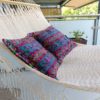 pair of cushion covers in huipil - thicker birds -side