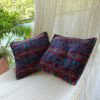 pair of cushion covers in huipil - thicker birds - design and cultur