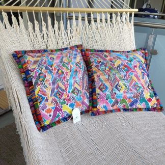 Huipil Pink Yellow Cushion Cover in huipil