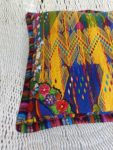 Cushion Cover in Traditional Mayan Huipil - Yello Mauve embroided