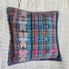 Kissenbezug in mayan huipil - Blau Gelb - back with patterns