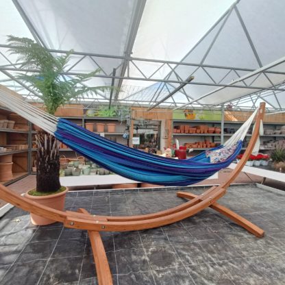Garten setup -Setup – Mayan-Tuchhängematte mit gestell Latino relax XL aus holz