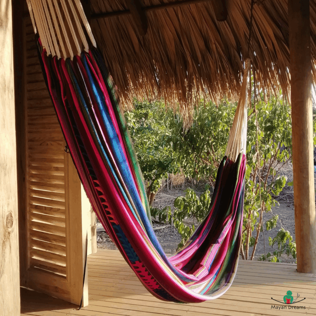 Mayan hammock in front of bungalow