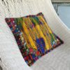 Embroidered Cushion cover in huipil - sideview
