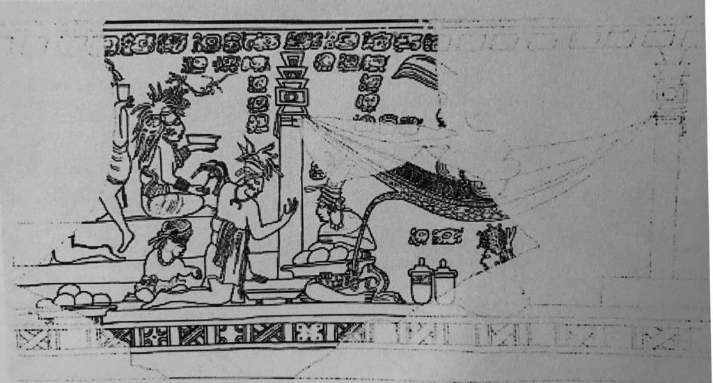 One of the rare mayan painting with hammock