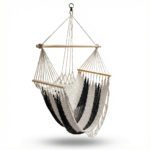 Net Hanging-chair in Cotton | 3 Woods – Beige with blue lines