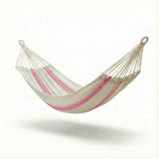 Net-hammock-for-kid-pink-bands-cotton-handwoven