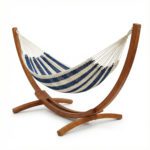 XL mesh hammock pack with Latino Relax XL Stand | Navyblue Lines