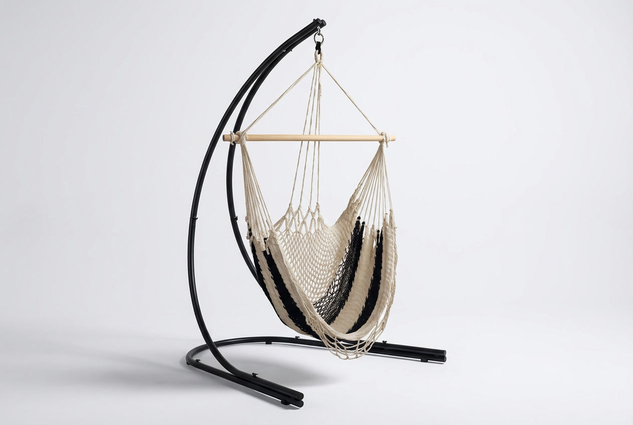 Set fauteuil suspendu avec support métal Lunatta