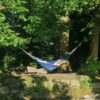 Blue Mayan Hammock XL between trees Lac of Zurich