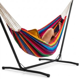 Mayan Hammock with Inka Relax XL Metal Stand - Metal hammock stand, display model with very slight signs of use + Hammock color of your choice